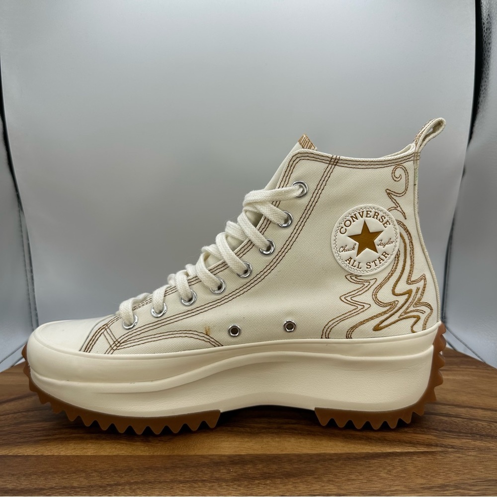 Converse Run Star Hike Platform High Western Embroidery Cream Gum Women 11 - Picture 8 of 11